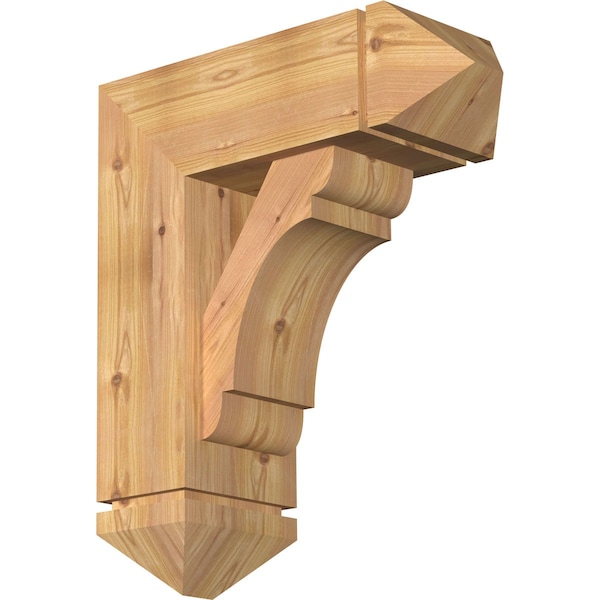 Ekena Millwork Olympic Arts and Crafts Smooth Bracket w/ Offset Brace, Western Red Cedar, 7 1/2"W x 20"D x 24"H BKT0806X20X24OLY03SWR - main